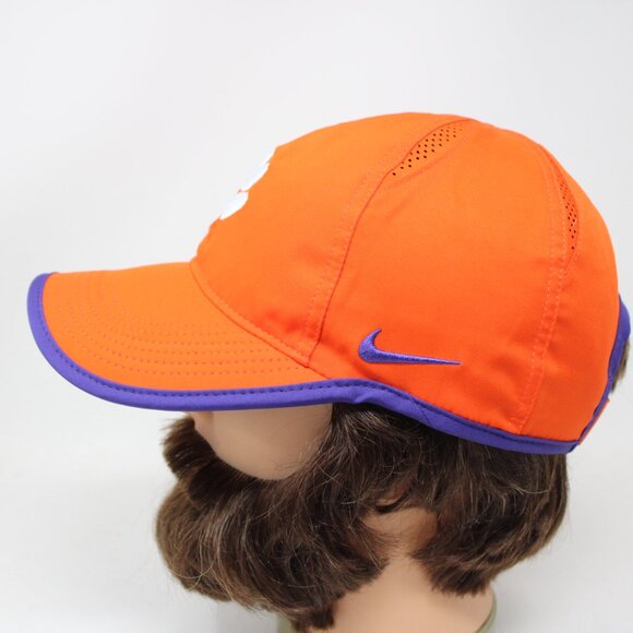 Nike Clemson Tigers Featherweight Hat Adult Adjustable OSFM Orange Cap Dri-Fit - Picture 4 of 14